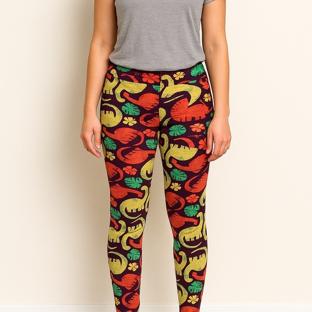 Lularoe Dinosaur One of a Kind Soft One Size Leggings